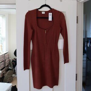 NWT Abercrombie Women's Long-Sleeve Half-Zip Mini Sweater Dress